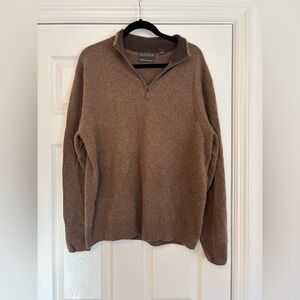 Giasone 100% Cashmere Half Zip Sweater Mocha Brown Size Large